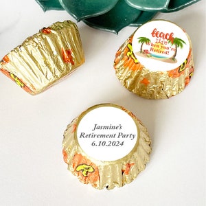 Personalized 108 Pieces  Beach Life when You're Retired Reese Stickers Only, Retirement Favors, Favors, Stickers ONLY ( MG844 )