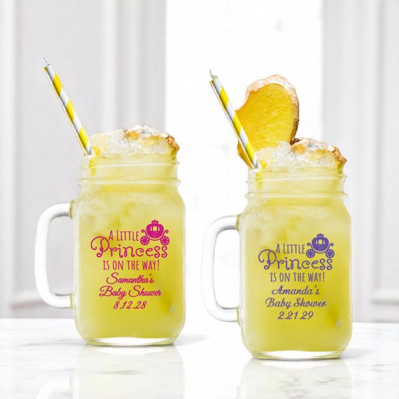 Personalized 24 Pieces Large Printed Glass Mason Jar With Handle