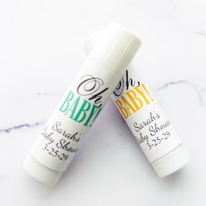Personalized 10 Pcs Oh Baby Lip Balm Favors with Labels, Baby Shower Party Lip Balm Favors MG21-N2 Baby Shower Lip Balm Favors