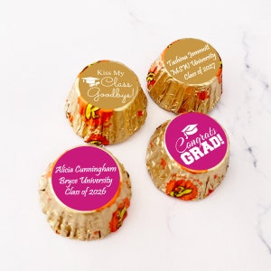 Personalized 108 Pcs Graduation Labels for Reese Mini Cups Favors, Graduation Label Favors Graduation Labels For Reese Butter Favors