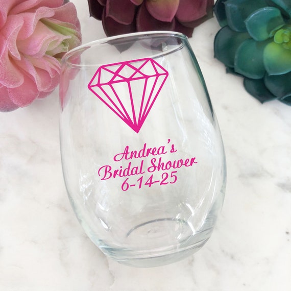 24 Pieces per Set * Diamond Design Personalized Printed Stemless Wine Glass  * MG1I * 9 Oz Stemless * Party Favors - Etsy