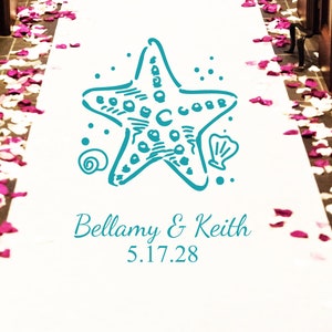 Starfish Personalized Wedding Aisle Runner - Plain White 33g Non-Woven Aisle Runner - Sheer Aisle Runner