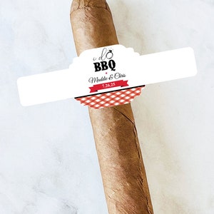 Personalized 15 Pieces I Do BBQ Cigar Label Bands, Wedding Labels for Cigars Bands Favors (MG53)