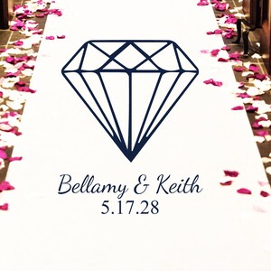 Diamond Personalized Wedding Aisle Runner - Plain White 33g Non-Woven Aisle Runner - Sheer Aisle Runner