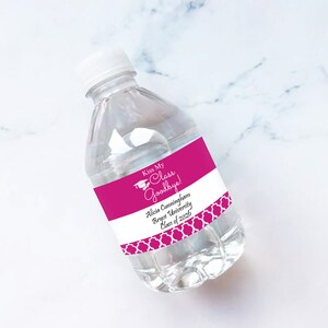 Personalized 16 PCS Graduation Water Bottle Waterproof Labels MG23 Graduation Water Bottle Sticker Favors