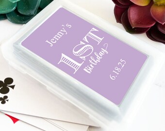 Personalized 10 Pieces Kids Birthday Number Playing Cards Stickers Favors, Birthday Playing Cards Favors (MG837)