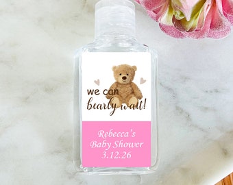 Personalized 24 Pieces Stickers We Can Bearly Wait Baby Shower DESIGN-MG41 Favors, Stickers Birthday Party Favors, Party Favor - Stickers
