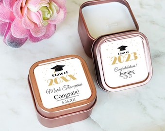 Personalized 12 Pieces Class Of 2022 Graduation Mini Candle Tin Favors, Graduation Favors, Candle Party Favors ( MG823 )