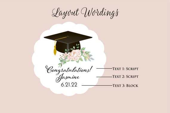 Personalized 12 Pieces Floral Graduation Cap Personalized Mini 