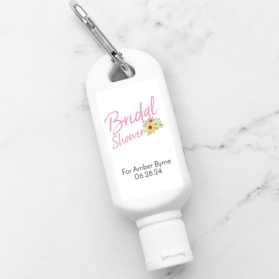 Personalized 6 Pcs Bridal Shower Sunflower Mini Sunscreen With Labels