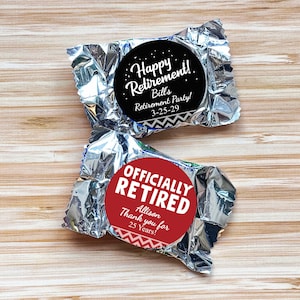 Personalized 30 Pcs Retirement York Peppermint Pattie Chocolate Favors, Assembled Favors MG213-E Favor York Pattie Favors Assembled