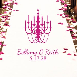 Chandelier Personalized Wedding Aisle Runner - Plain White 33g Non-Woven Aisle Runner - Sheer Aisle Runner