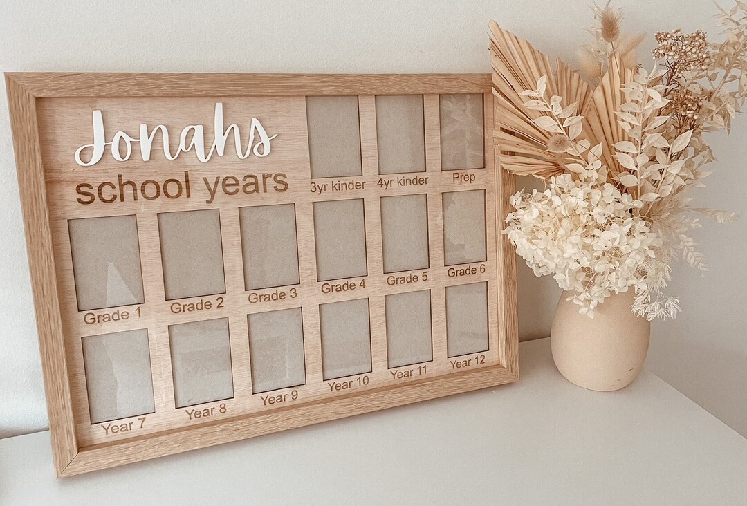 School Years Frame for School, Kinder, Daycare Photos Personalised