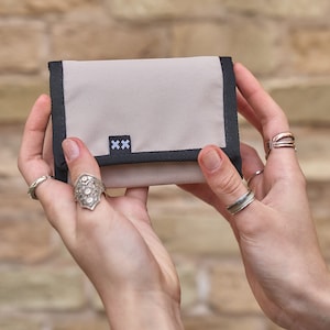 Cartera beige vegana para mujer, cartera para tarjeta de crédito, tarjetero, cartera para hombre