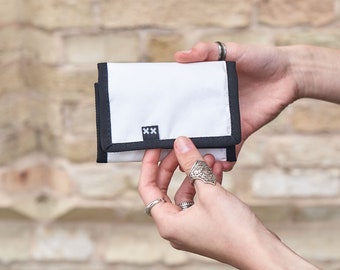 Pequeña billetera Tyvek blanca, billetera de papel resistente al agua, billetera de tarjeta de crédito, tarjetero