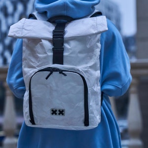 Mochila enrollable Tyvek, mochila ligera e impermeable, bolsa de viaje duradera para uso diario.