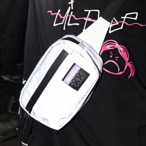 Small Crossbody Bag, Reflective Festival Waist Pack, Rave Fanny Pack, Travel Glow Belt Bag image 1