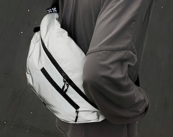 Sling Bag, Reflective Crossbody Bag, Shoulder Backpack, Travel Bag, Cycling Bag, Messenger Bag