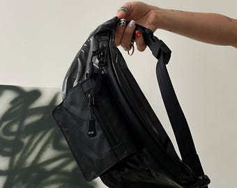 Black Patent Fanny, Festival Crossbody Bag
