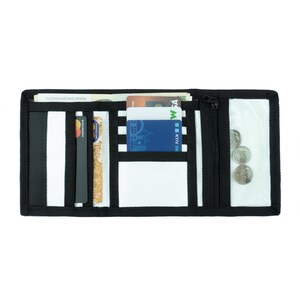 Cartera reflectante, carteras veganas para hombre, cartera de lona plateada, tarjetero, tarjetero imagen 5