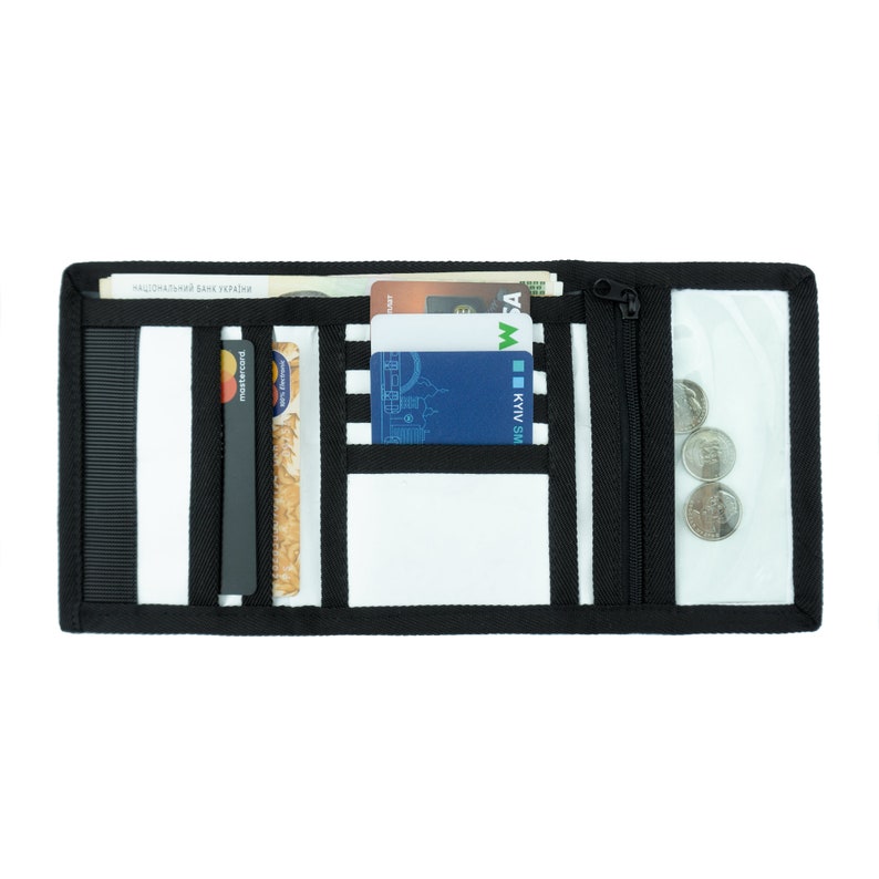 Cartera reflectante, carteras veganas para hombre, cartera de lona plateada, tarjetero, tarjetero imagen 5