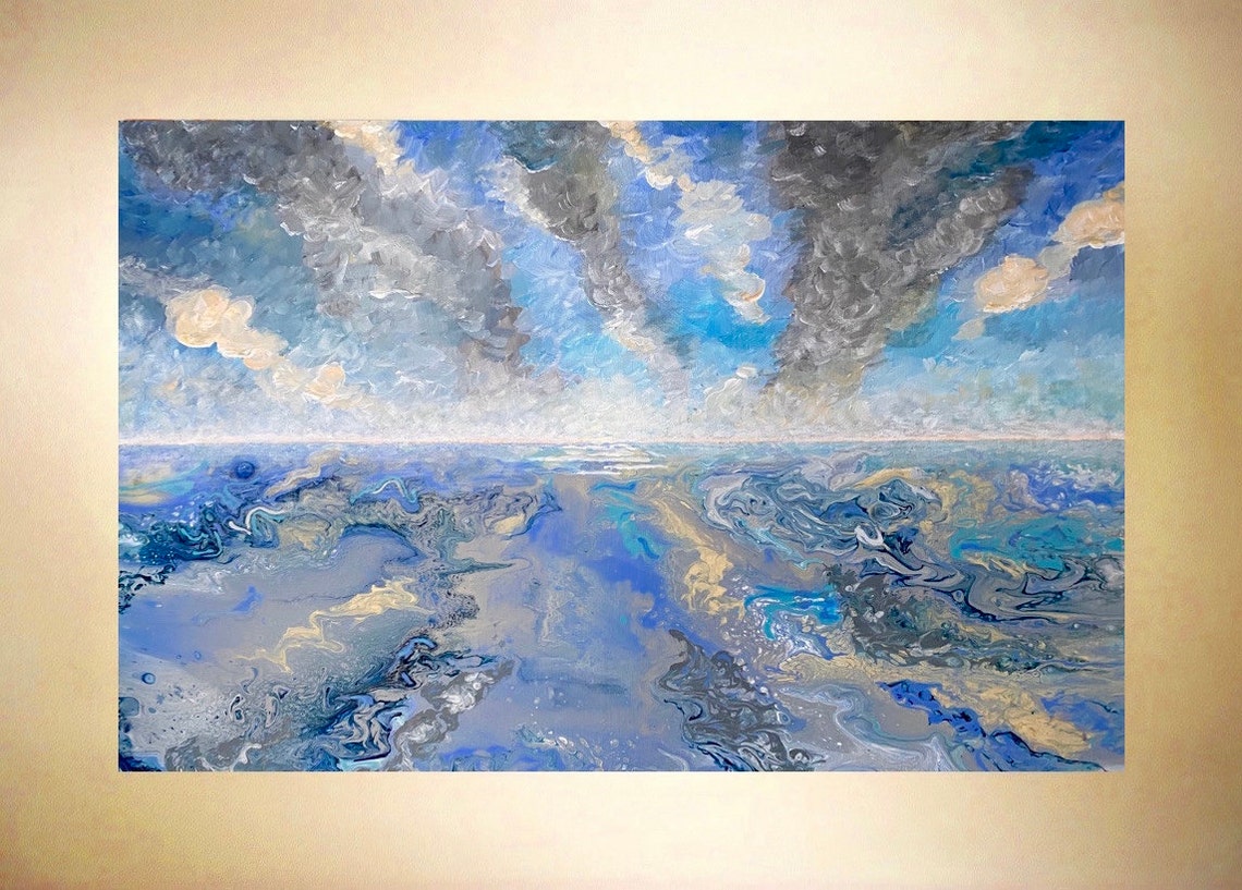 Large Acrylic Pour Painting Pour Painting on Canvas Original Etsy