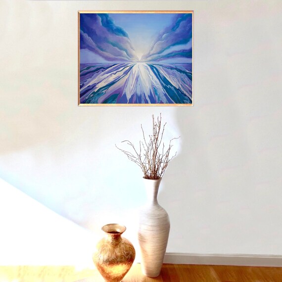 Large Artwork Large Seascape Large Acrylic Pour Painting | Etsy