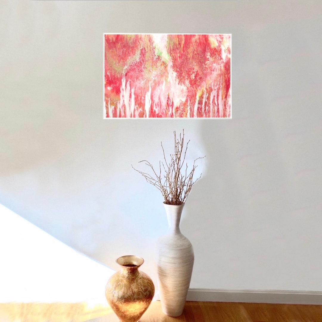 Large Acrylic Pour Painting, Pour Painting on Canvas Original, 20x30