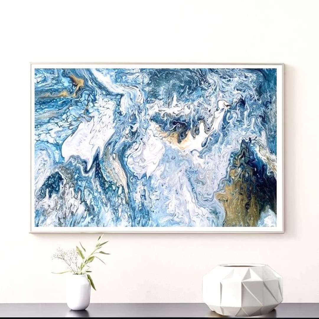 Original Painting, Large Acrylic Pour Painting, Pour Painting on Canvas