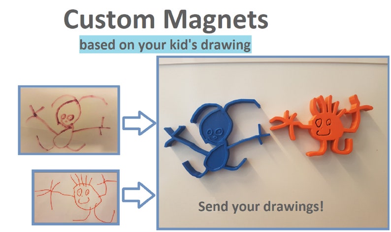 custom magnet based on your child/'s drawing