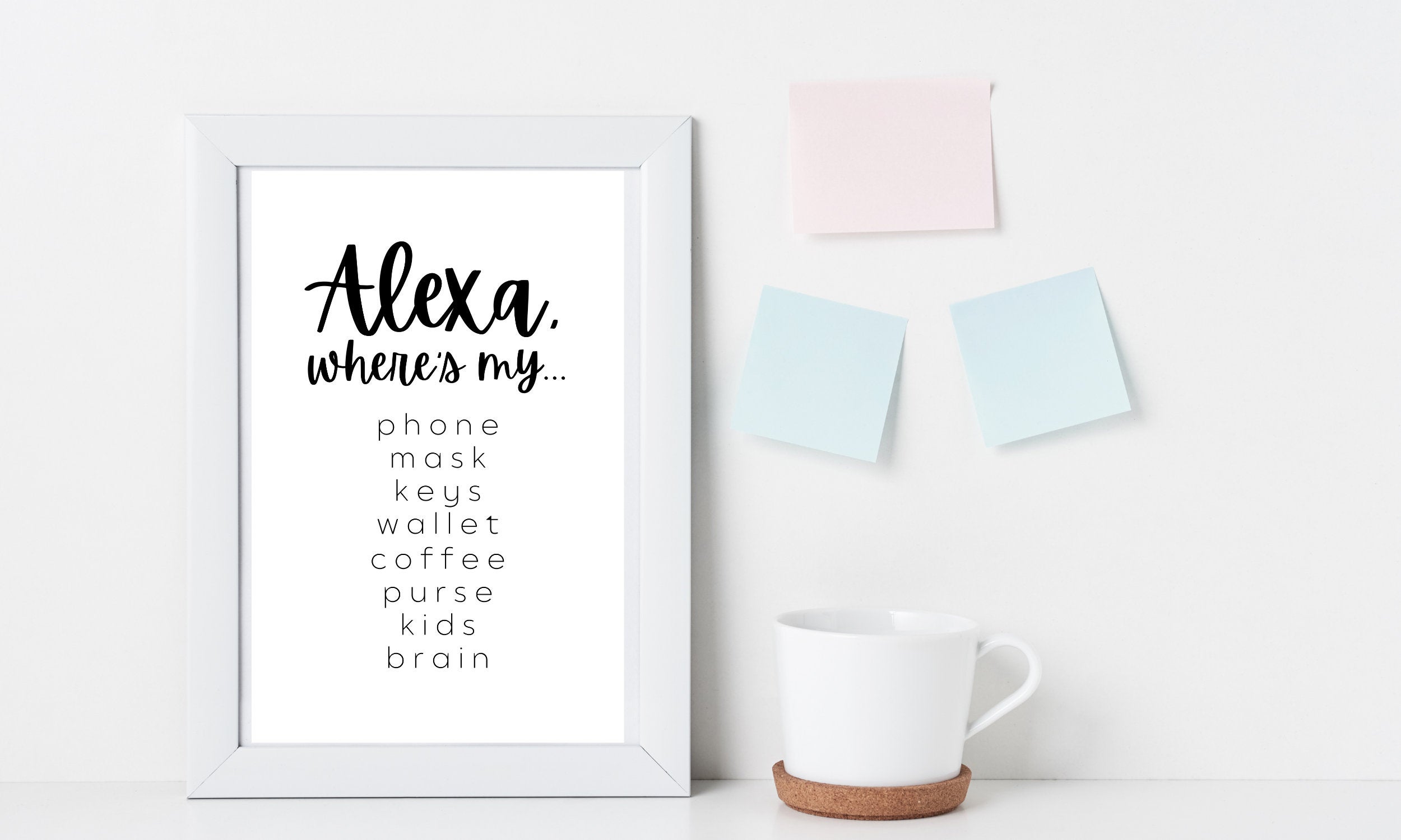 Alexa Where's My Keys Wallet Phone Command Center for Office Kitchen