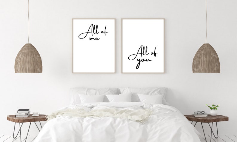 INSTANT DOWNLOAD! All Of Me All Of You Printable For Love Master Bedroom Wall Over Bed Marriage