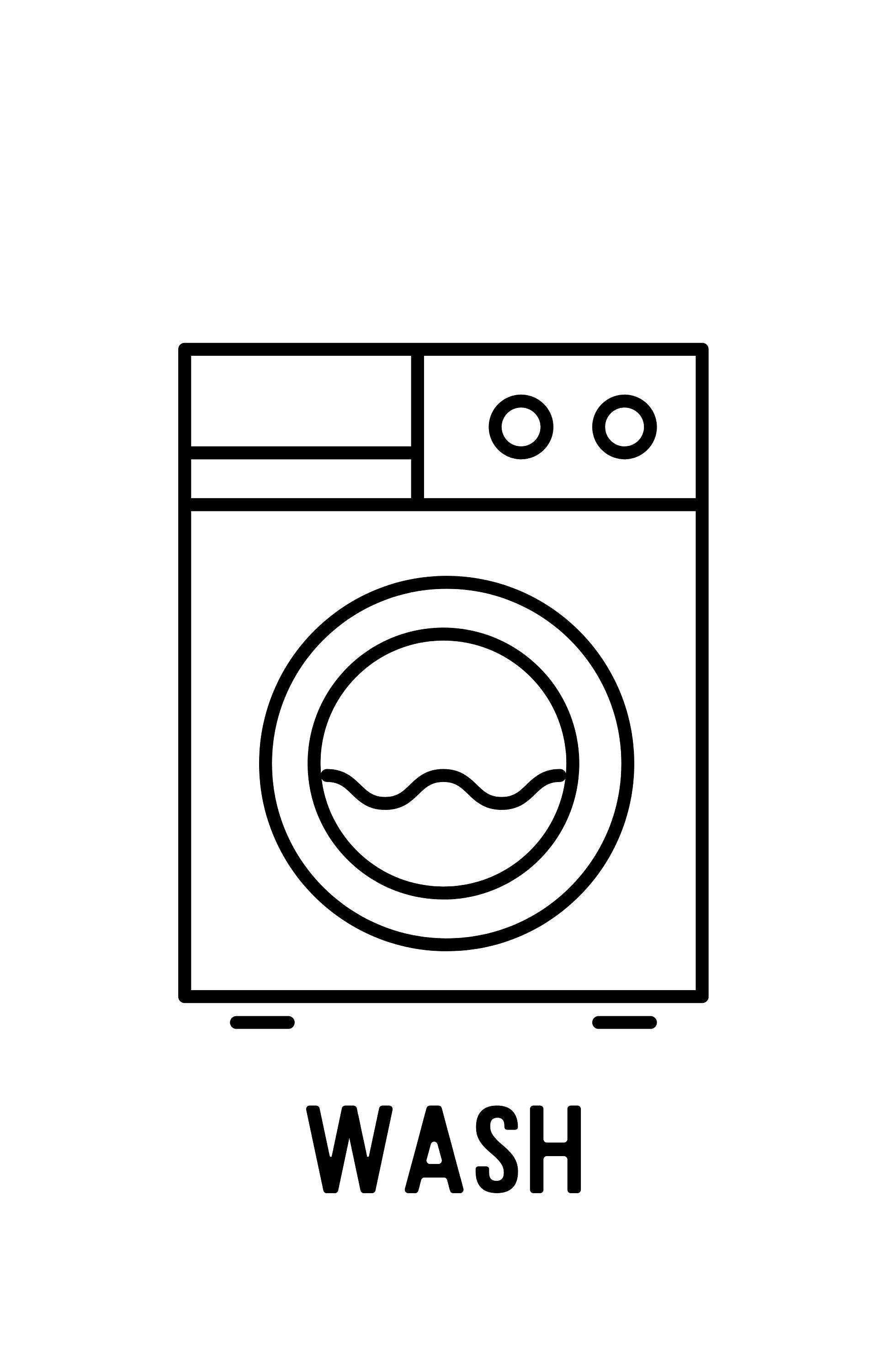 Wash Dry Fold Printable for Laundry Room Washing Machine Clothes Three ...