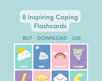 Tarjetas didácticas con frases inspiradoras para afrontar la ansiedad / Tarjetas imprimibles / Tarjetas de autoafirmaciones para el autocuidado / Alivio del estrés