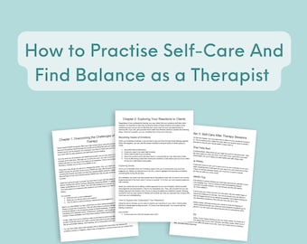 Therapist Self Care Guide EMDR mental health wellbeing therapist health Anxiety therapist selfhelp resource PDF