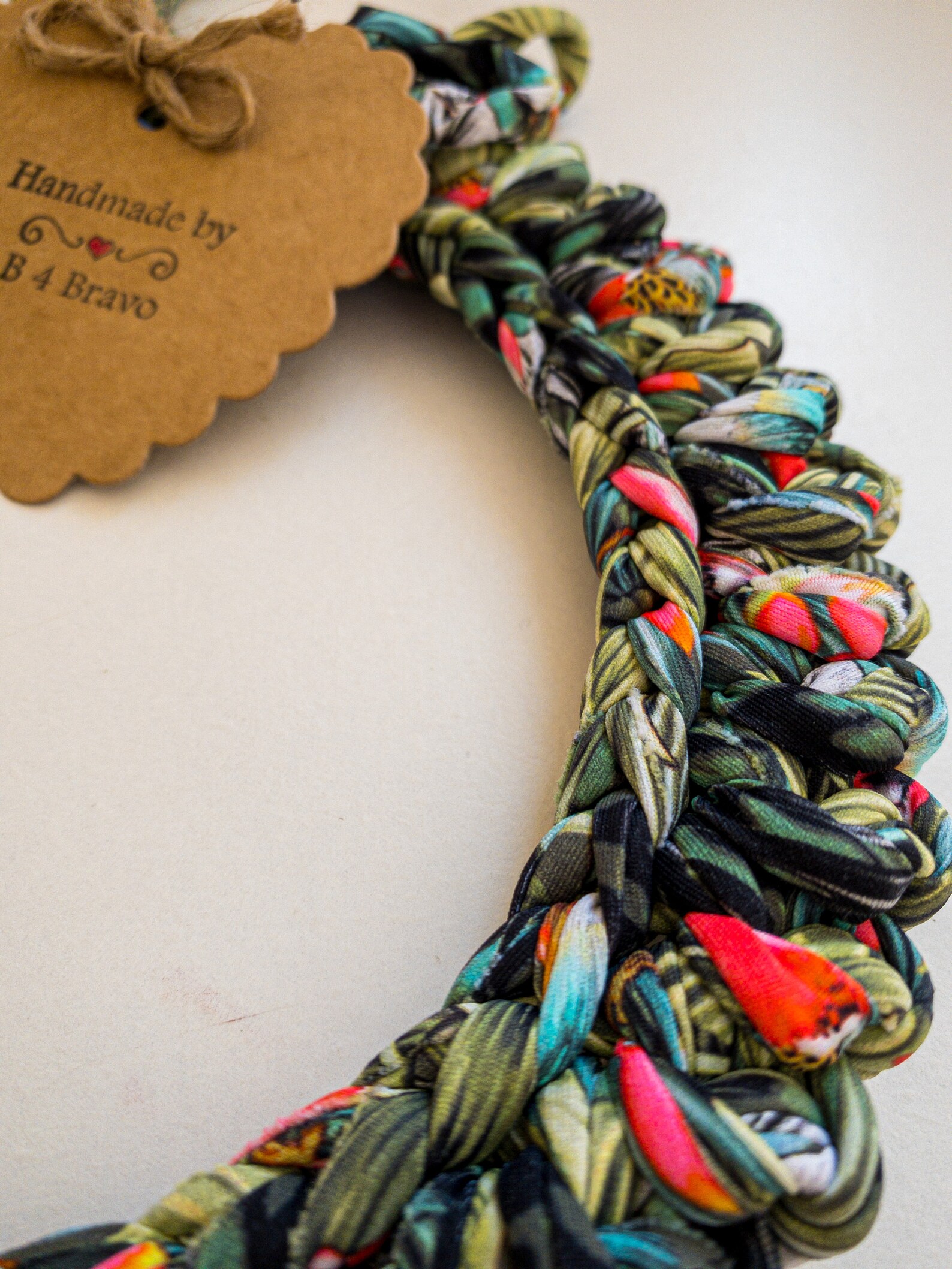 CHUNKY KNIT NECKLACE Fabric Jewelry Multicolor Crochet Etsy