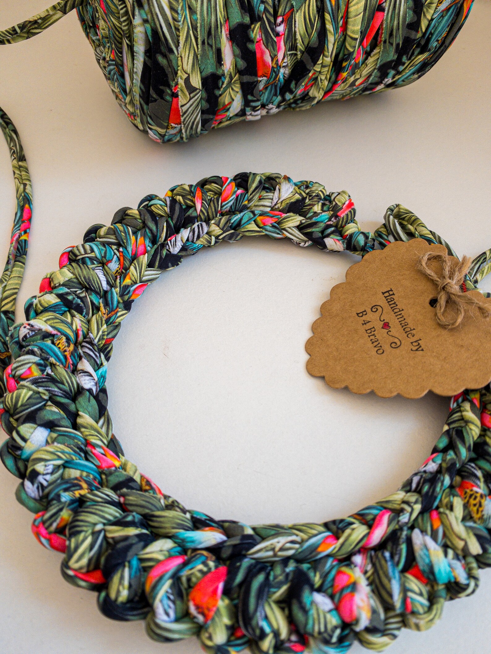 CHUNKY KNIT NECKLACE Fabric Jewelry Multicolor Crochet Etsy