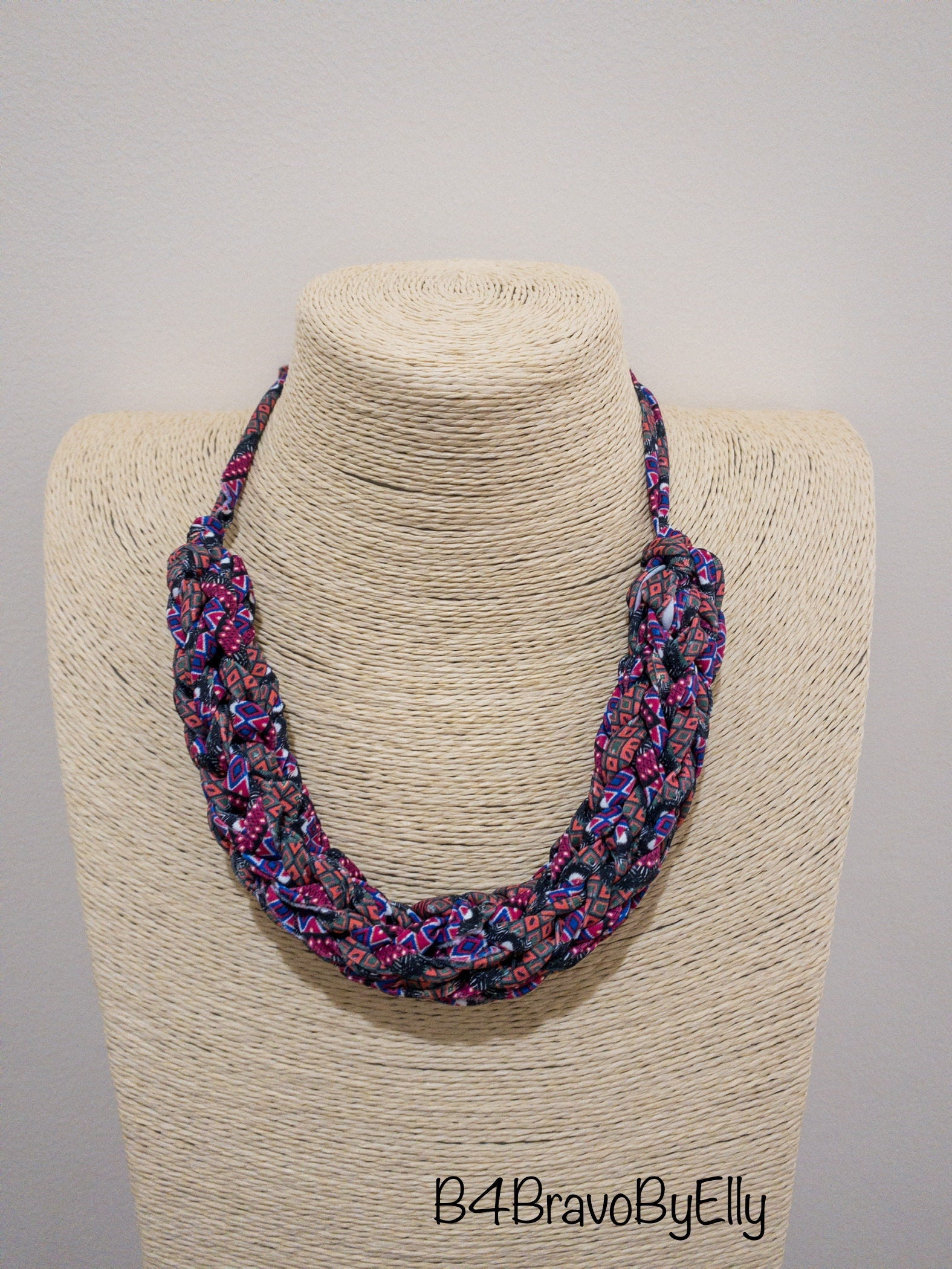 CHUNKY KNIT NECKLACE Fabric Jewelry Multicolor Crochet Etsy Singapore