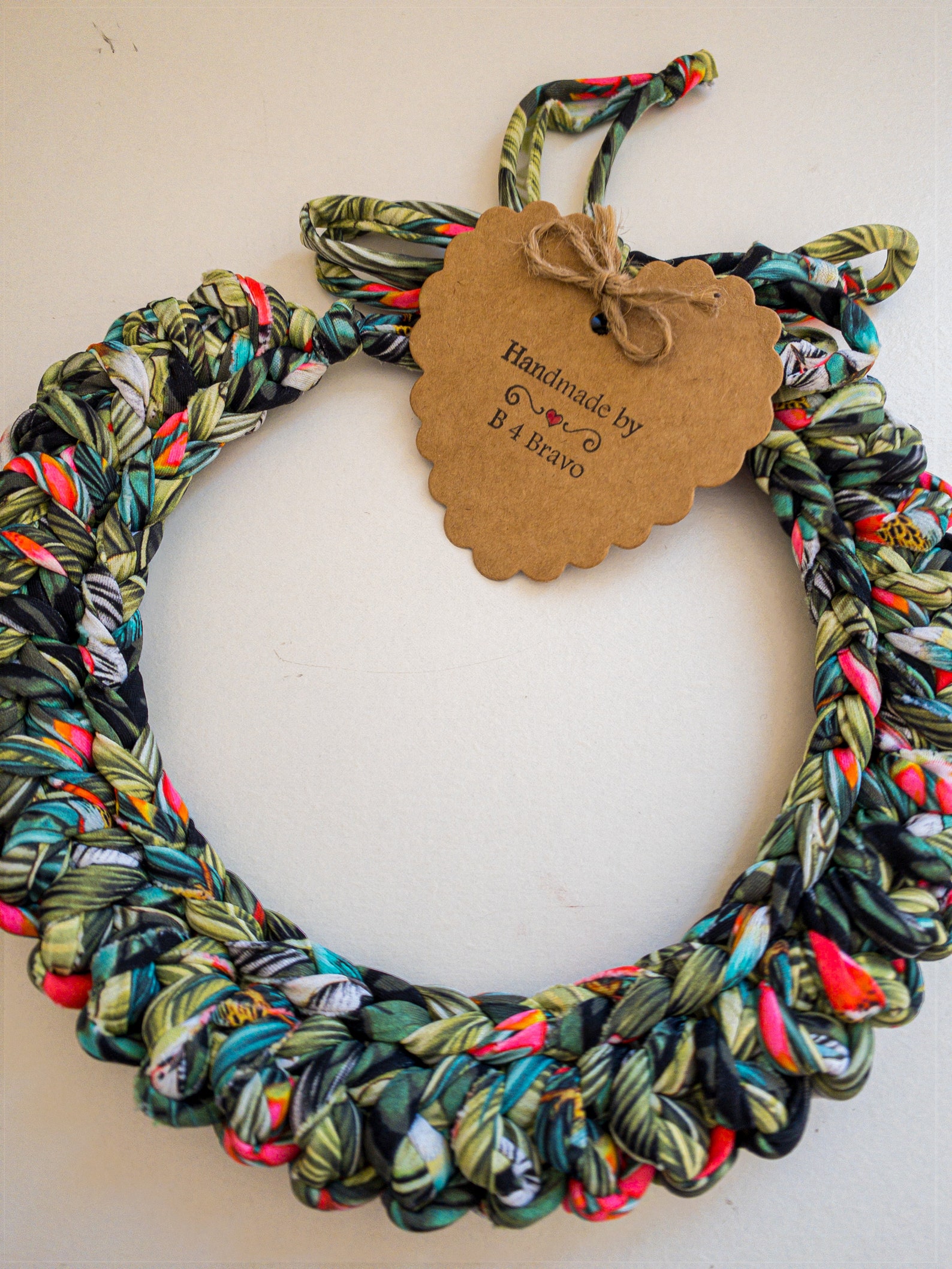 CHUNKY KNIT NECKLACE Fabric Jewelry Multicolor Crochet Etsy