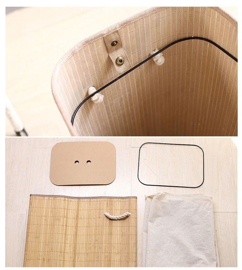 Bambus Wäschekorb mit Deckel Faltbarer Wäschekorb Gewebter | Etsy