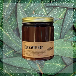 Eucalyptus & Mint Soy Candle – Refreshing Herbal Scent, Clean Burn Soy Candle