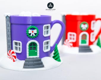 Christmas Fairy House Mug: Winter Village Decor (Includes TWO FREE Minis!)