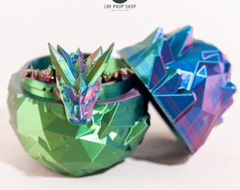 3D Printed Crystal Dragon Egg with Baby Dragon