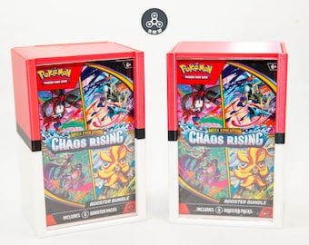 Pokemon Booster Bundle Display Case - one unit -  Pokemon TCG Booster Bundle Case - Acrylic front panel - Sliding Top - Multiple Sets