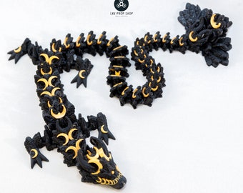 Dragón lunar articulado de 16 pulgadas impreso en 3D: Juguete de luna mística