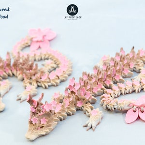 15インチ 関節式 桜ドラゴン - フィジェットトイ - ストレス解消玩具 - 大型桜ドラゴン - 巨大桜ドラゴン