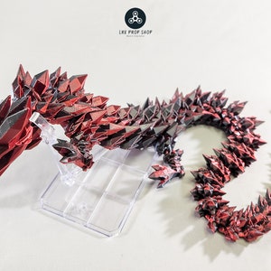 Dragon de cristal articulé 24 pouces - Jouet agité - Jouet anti-stress - Grand dragon de cristal - Dragon de cristal géant
