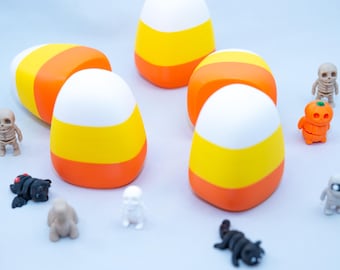 Spooky Halloween Mini Friends Set with locking Candy Corn Container - 7 Figurines