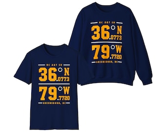 NCAT - NC A&T Coordinates Unisex Sweatshirt or Tee  (Navy)