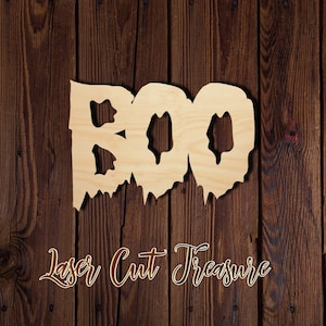 BOO wood sign - Unfinished Laser Cut Wood Shape - 1/8&quot; Baltic Birch Plywood - Please read item description